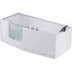 Novellini Iris Combi bad acryl links met deur en met 1 paneel 170x70/80x62cm met frame wit 0335650