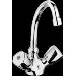 Kludi Standaard wastafelkraan 2 greeps met inzinkbare ketting met flexibele slang aansluitingen 10mm chroom 0401702