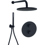 Paffoni Light doucheset rond met 23cm ronde hoofddouche inclusief handdouche en slang zwart mat SW375825