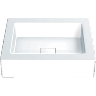 Alape AB.Q450.1 opbouw waskom vierkant 45x45x11cm zonder kraangat zonder overloop incl. plug + bev.set wit