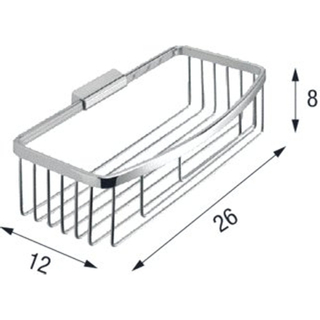 Novellini Korf H8xB26xD12cm rechthoek Metaal Chroom