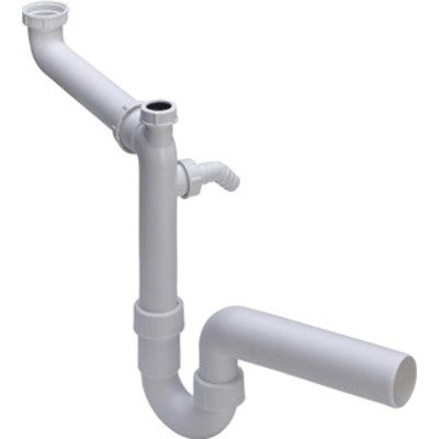 Viega hostaleen universeel sifon met wasmachine aansl met klemverbinding 6/4 x40mm ruimtebesparend