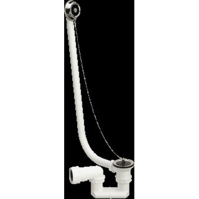Viega badplug en overloopcombinatie met stop en ketting 40mm chroom