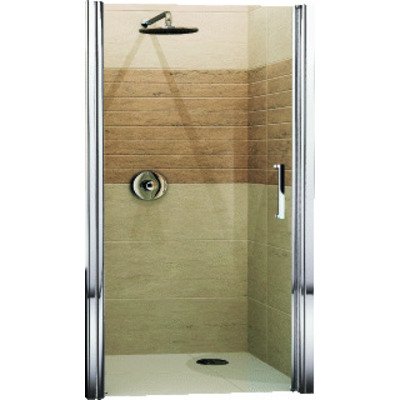 Novellini Giada draaideur voor nis 1B 84x87x195cm links mat chroom profiel en helder glas