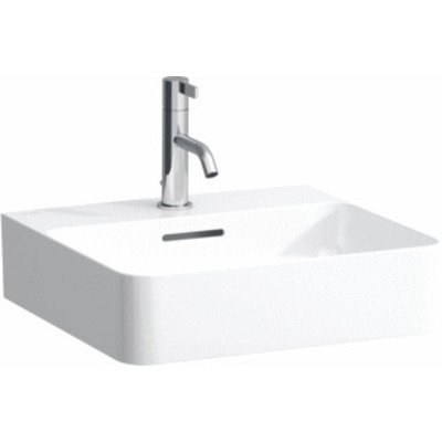 Laufen VAL fontein 42x45x11.5cm met kraangat met overloop SaphirKeramik wit