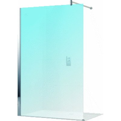 Novellini Lunes inloopdouche H 108 110x195cm met muursteun 100cm mat chroom profiel en helder glas