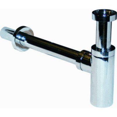 De Beer Design Sifon 1.1/4inch met rozet inclusief muurbuis Messing Chroom