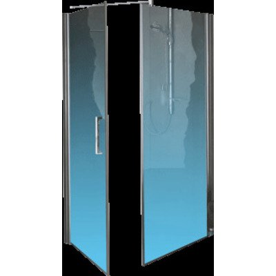 Novellini Giada draaideur G 93/96x195cm links mat chroom profiel en helder glas