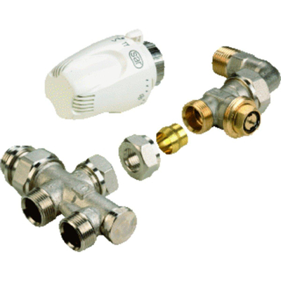 Comap Sar radiatorafsluiterset recht met bocht 915E W5