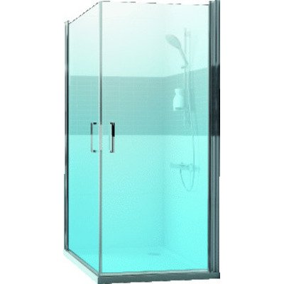 Huppe Classics 2 2 delig hoekinstap 90 90x190cm matzilver helder glas