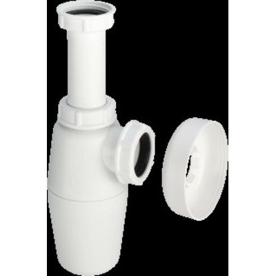 Viega Project plastic bekersifon zonder muurbuis met roset 1 wit
