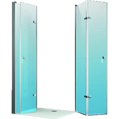 Huppe Design pure 2 delige vouwdeur sft links 120x190cm matzilver helder glas