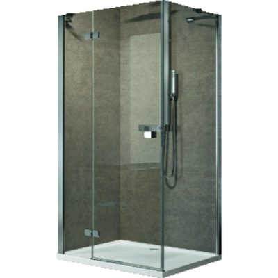 Novellini Brera zijwand F 107/109x200cm omkeerbaar chroom profiel met helder glas