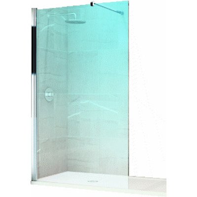 Novellini Giada inloopdouche H 140x195cm met muursteun 100cm mat chroom profiel en helder glas