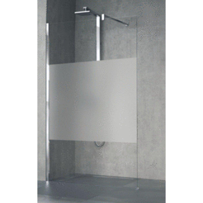 Novellini Giada inloopdouche H 118 120x195cm met muursteun 100cm chroom/satinband