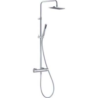 Kludi A QA Dual Shower System met douchekraan thermostatisch met handdouche 1S en hoofddouche 14x24.5cm chroom