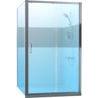 Hüppe Classics 2 schuifdeur 1-delig m. vast segment 120x190cm zilvermat/helder TWEEDEKANS