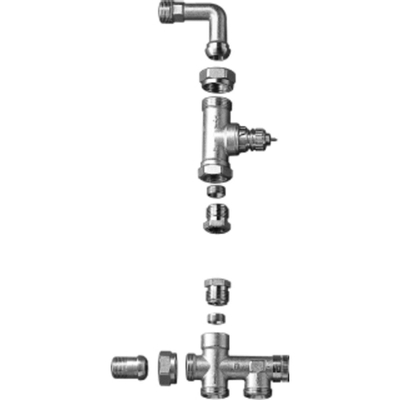 Danfoss RA-K radiatoraansluitcombinatie 2-pijps 1/2"-3/4"