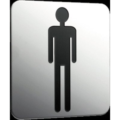 Emco System 2 deurplaat "heren" chroom