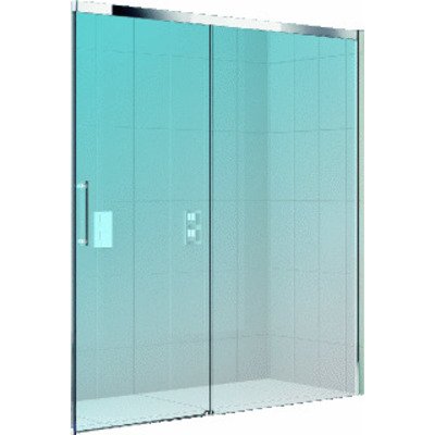 Novellini Rose PH schuifdeur voor vaste wand 117/120x200cm deur schuift naar rechts chroom profiel en helder glas