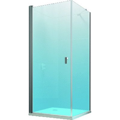 Huppe Design pure zijwand voor draaideur 100x200cm matzilver helder glas