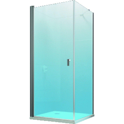 Huppe Design pure zijwand voor draaideur 100x200cm matzilver helder glas