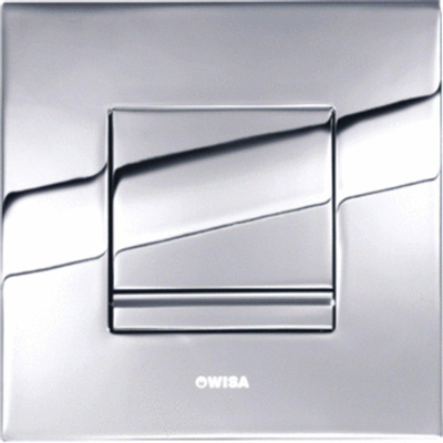 Wisa Delos Bedieningspaneel - vierkant - 16x16x1 - spoelonderbreking - kunststof - glans chroom