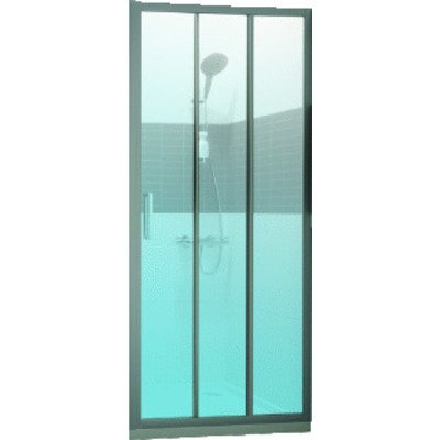 Huppe Classics 2 2 delig nis schuifdeur 90x190cm met segment matzilver helder glas