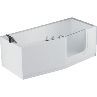 Novellini Iris Combi bad acryl rechts met deur en zonder panelen 180x75/85x62cm met frame wit
