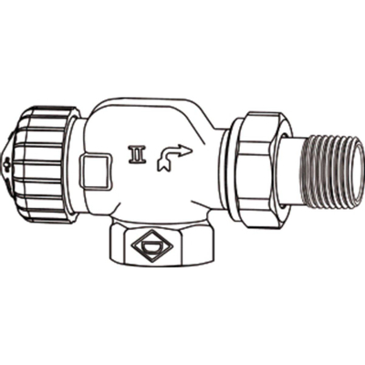 Heimeier V exact radiatorafsluiter haaks at 15 1/2 vernikkeld