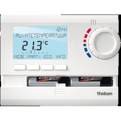 Theben Ruimteklokthermostaat H2.1xB14xD9.5cm Wit