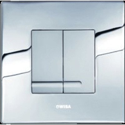 Wisa Delos bedieningsplaat vierkant metaal 16x16cm dualflush DF glans chroom