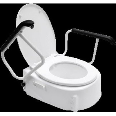 Handicare Linido toiletverhoger met armleggers en deksel (verhoogt de zithoogte met 85 125 of 165mm)