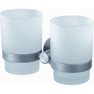 Haceka Kosmos Dubbele Bekerhouder - glas - mat chroom