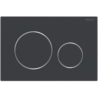 Geberit Sigma20 bedieningplaat met frontbediening voor toilet 24.6x16.4cm zwart mat TWEEDEKANS