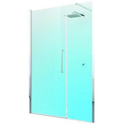 Novellini Young 2.0 GFL draaideur met vaste wand in lijn voor nis 117/121x200cm matchroom/helder