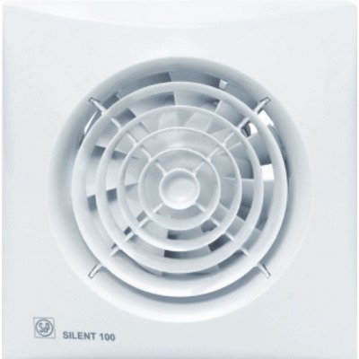 S&P SILENT 100 Douche-/toiletventilator H15.8xB15.8cm 230V Wit