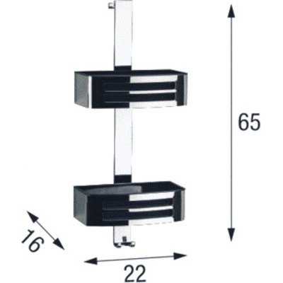 Novellini Korf H65xB22xD16cm rechthoek Metaal Chroom