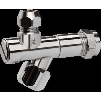 Raminex hoekstopkraan chroom met filter 12x10mm knel voor wastafel bidet en toiletreservoir kiwa