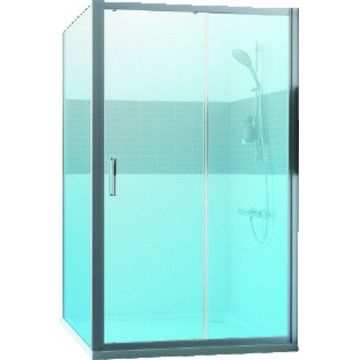 Huppe Classics 2 schuifdeur 140x190cm met segment matzilver helder glas