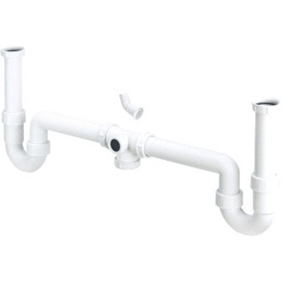 Viega Dubb.Afvoerverb.Met 2 Sifons 1 1/2"X40 Wit