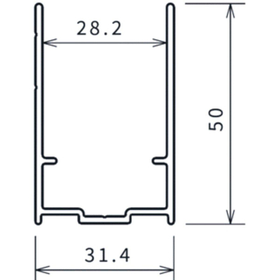Novellini Young 2.0 verlengingsprofiel H=200cm chroom