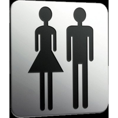 Emco System 2 deurplaat "dames en heren" chroom