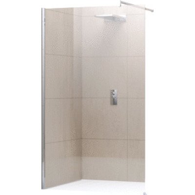 Novellini Giada inloopdouche H 75x195cm met muursteun 100cm mat chroom profiel en helder glas