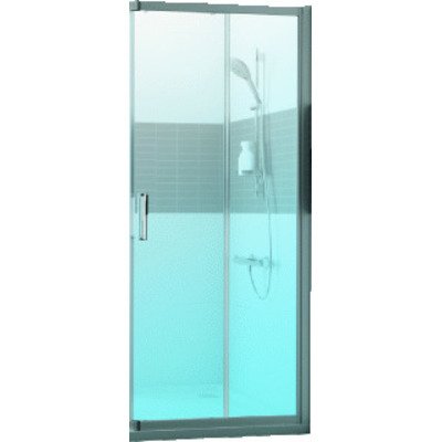 Huppe Classics 2 2 delig hoekinstap helft 80x190cm matzilver helder glas
