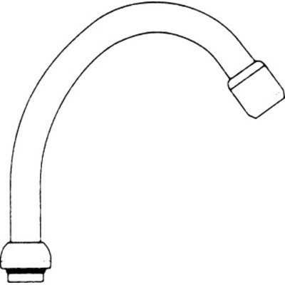 Venlo draaibare hoge uitloop met straalregelaar 3/4"x200mm chroom