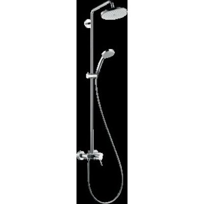 Hansgrohe Croma 220 Showerpipe met douchekraan en 100 Vario handdouche en Croma 22cm hoofddouche chroom