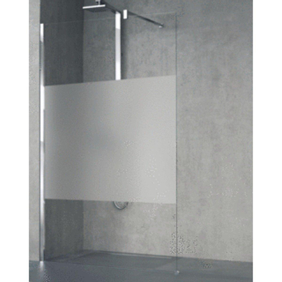 Novellini Giada inloopdouche H 110x195cm met muursteun 100cm mat chroom profiel en helder glas