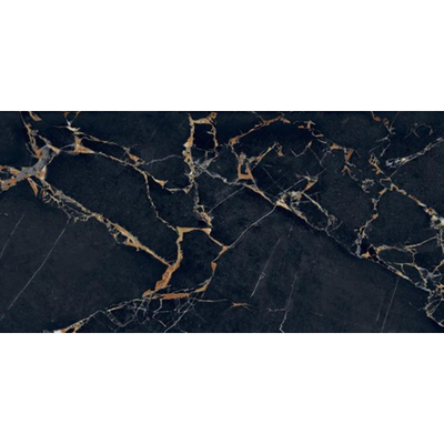 Abk imoker Signoria Vloer- en wandtegel - 60x120cm - gerectificeerd - marmerlook - glans port gold (zwart)