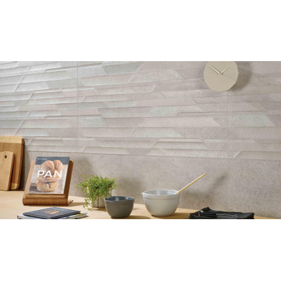 Colorker Neolith Wandtegel 32x100cm 9.7mm gerectificeerd witte scherf Grey